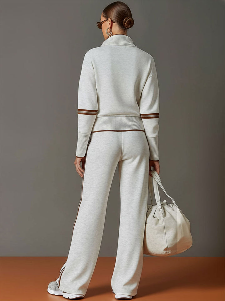 Ensemble avec Pull Zippé et Pantalon Femme