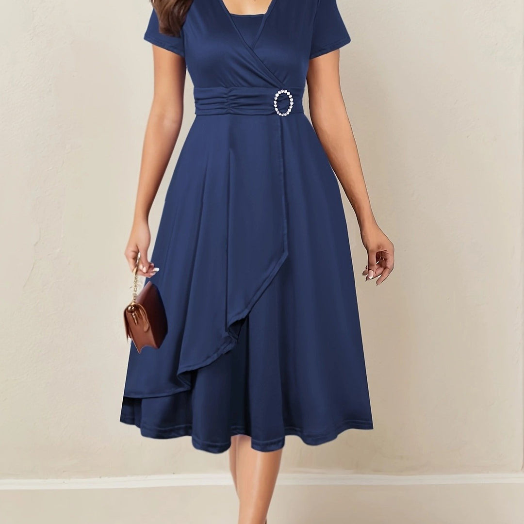 Robe Midi Cache-Cœur Ceinturée Femme