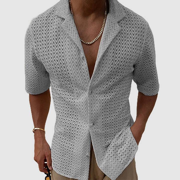 Chemise Ajourée à Manches Courtes Homme