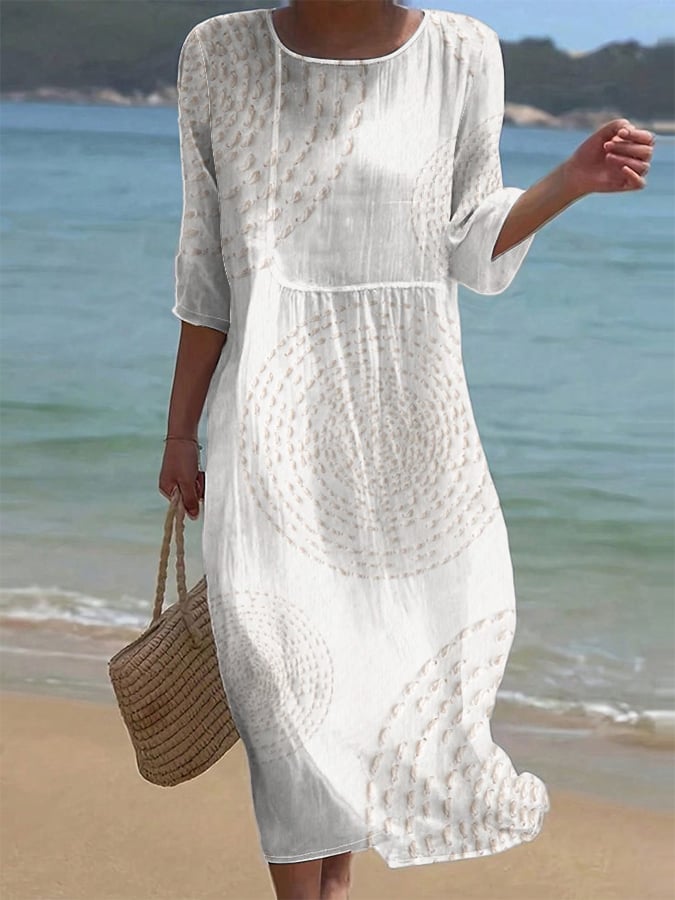 Robe Midi Fluide Texturée Femme