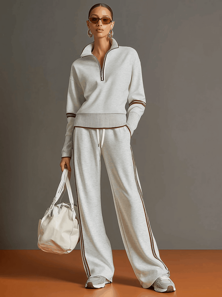 Ensemble avec Pull Zippé et Pantalon Femme