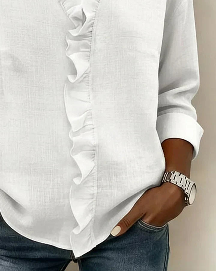 Blouse À Volants Manches Longues Femme