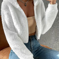 Women's Cropped Zip-Up Hooded Jacket
