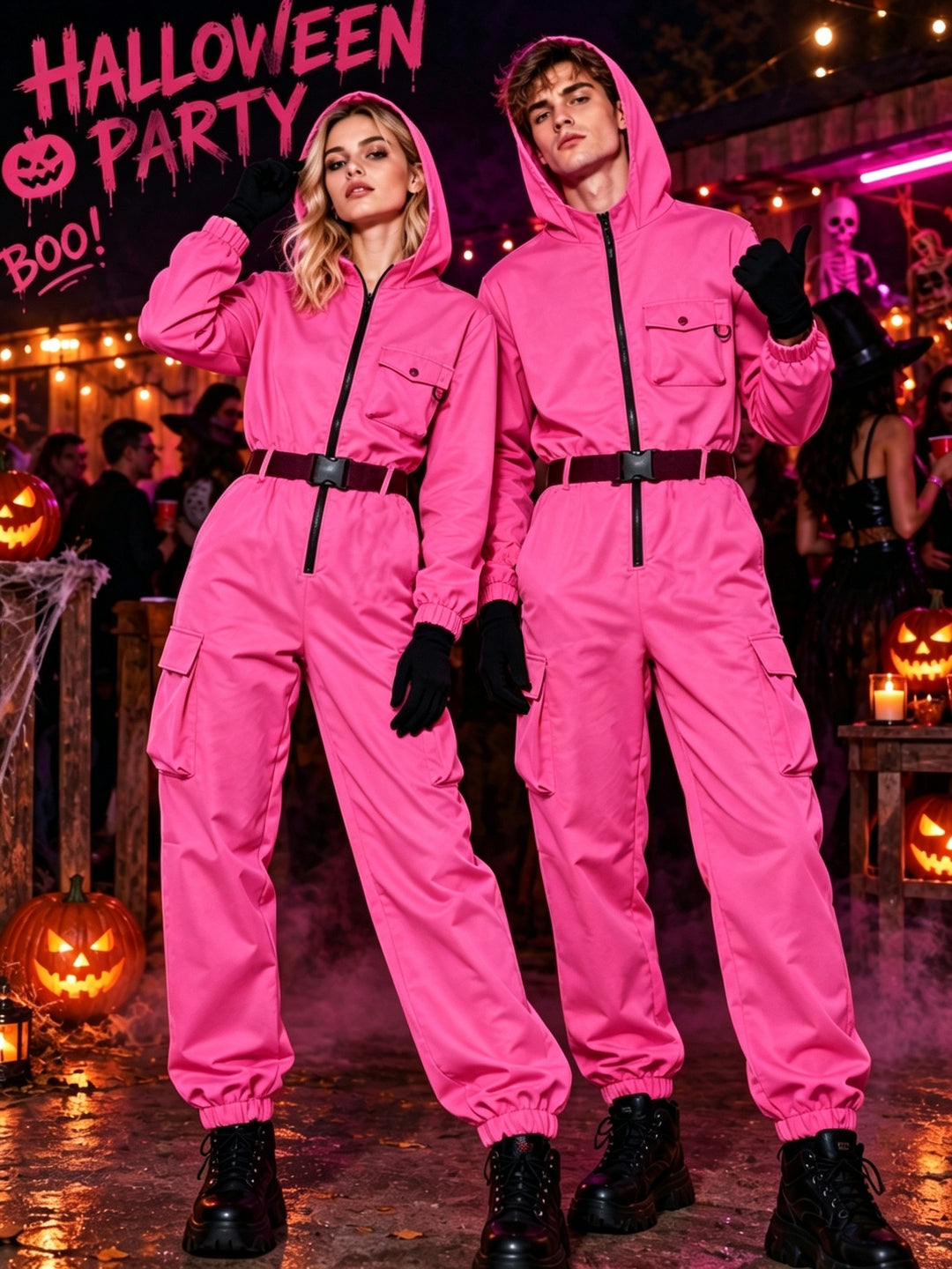 Combinaison Halloween Braquage à Capuche Unisexe