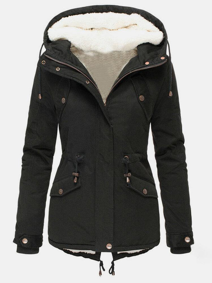 Parka À Capuche Taille Ajustable Femme