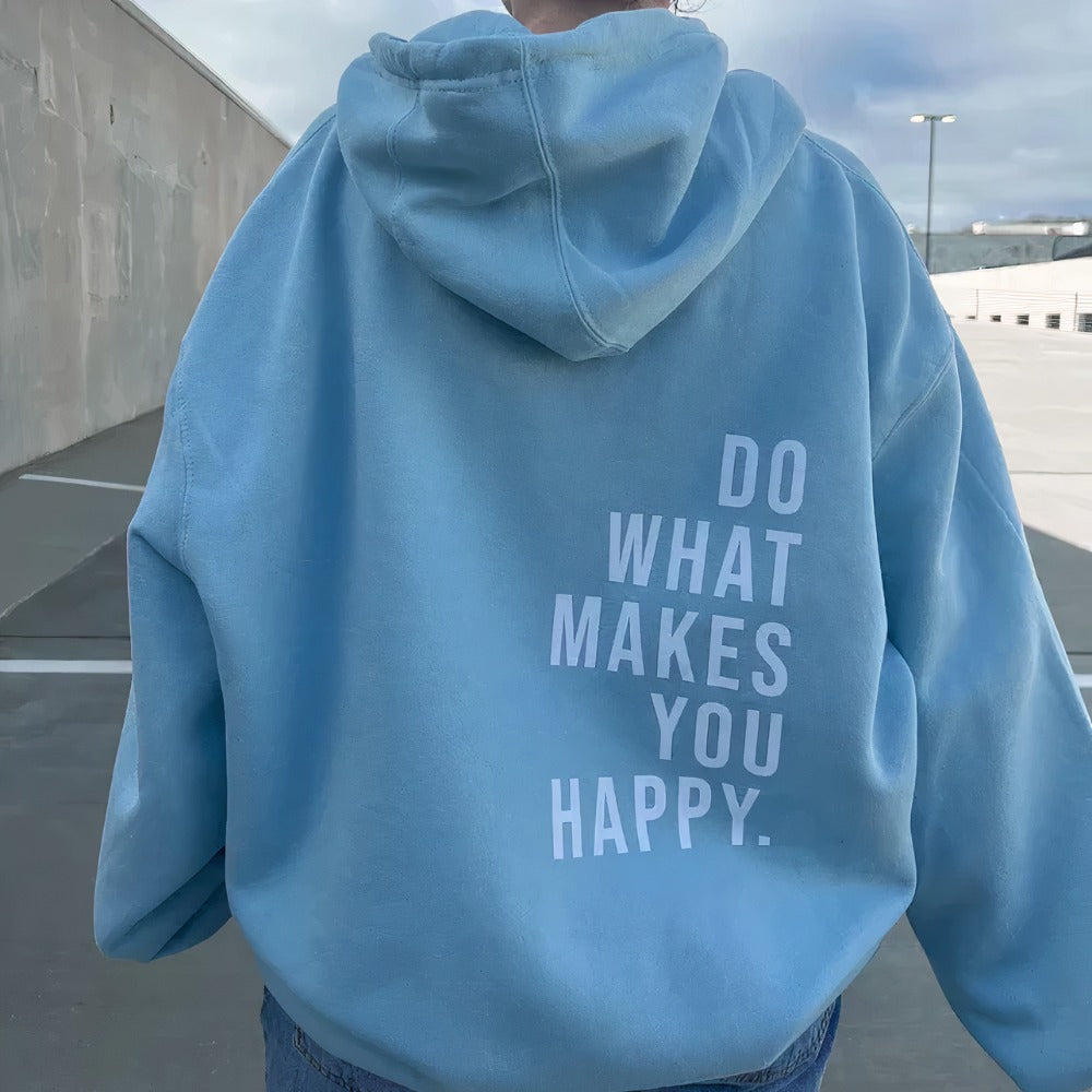 Sweat à Capuche Imprimé Dos Femme