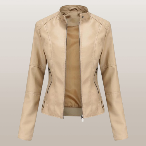 Veste Courte Zippée à Col Montant Femme