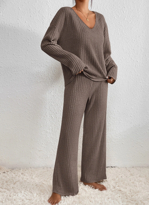 Ensemble Haut Col V et Pantalon Femme