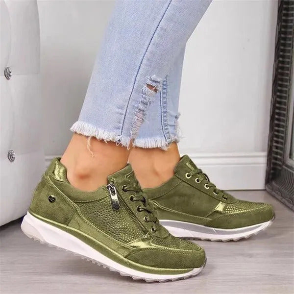 Baskets à Lacets Et Fermeture Zippée Femme