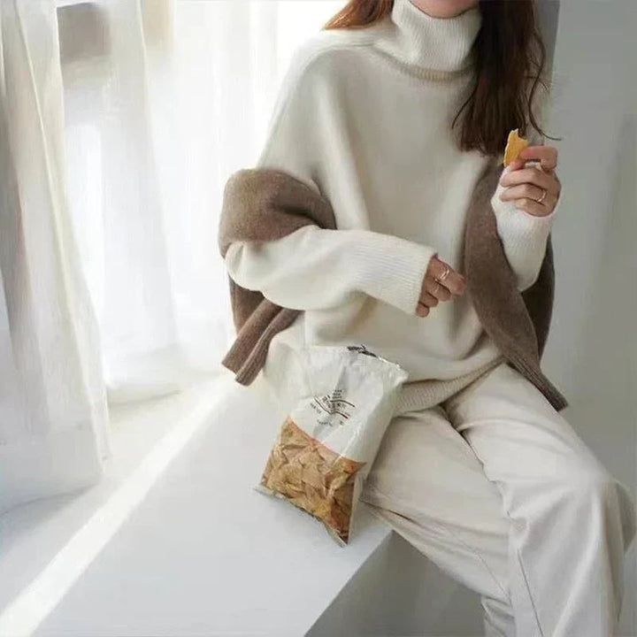 Pull Col Roulé Coupe Ample Femme
