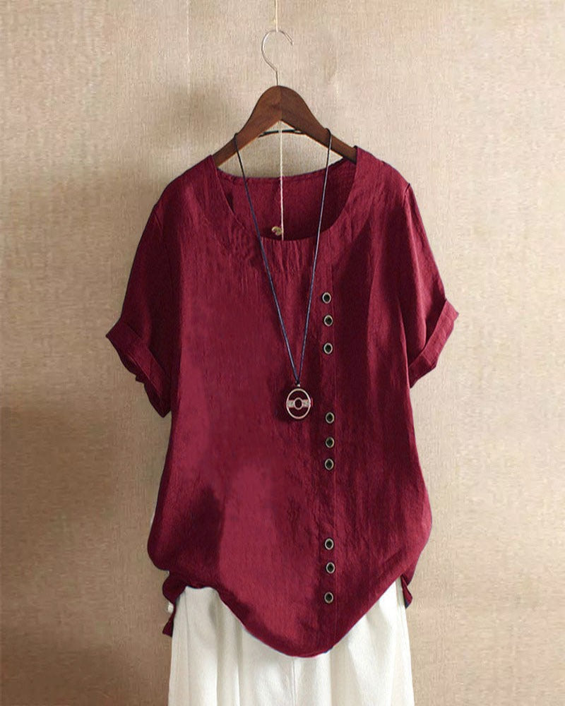 Blouse Décontractée Boutons Femme