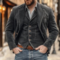 Blazer Texturé à Revers Crantés Homme