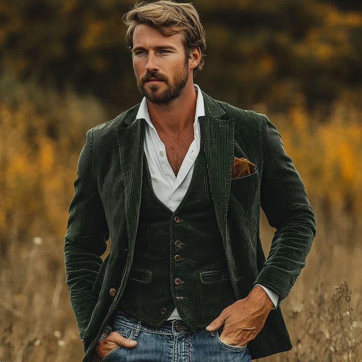 Blazer Texturé à Revers Crantés Homme