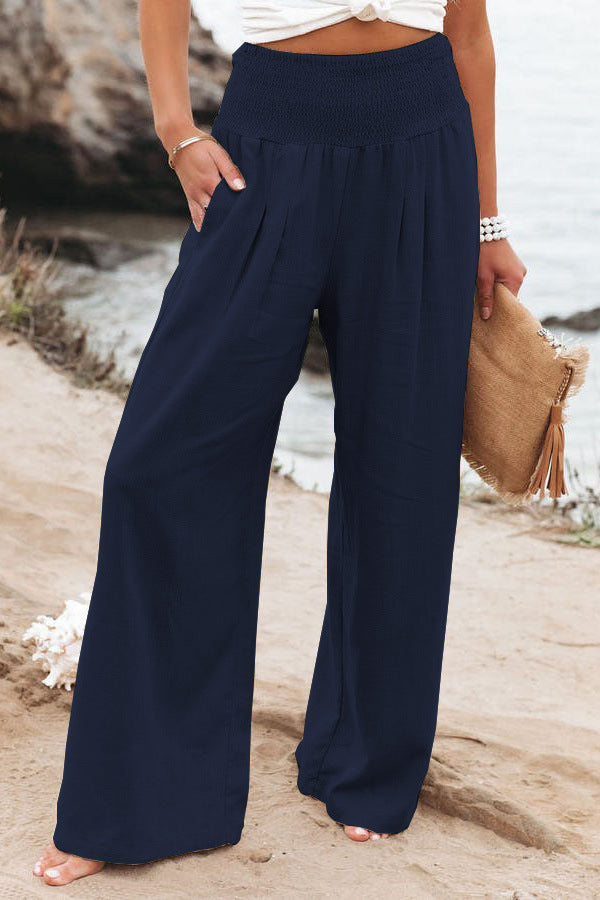 Pantalon Large Smocké Femme