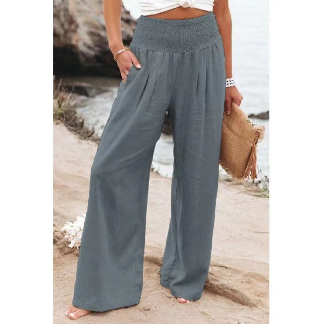 Pantalon Large Smocké Femme