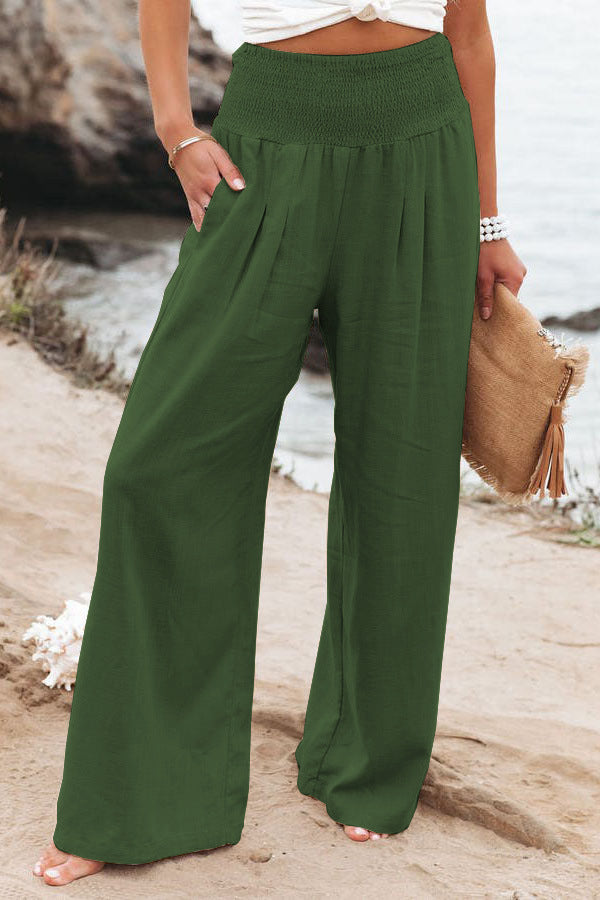Pantalon Large Smocké Femme
