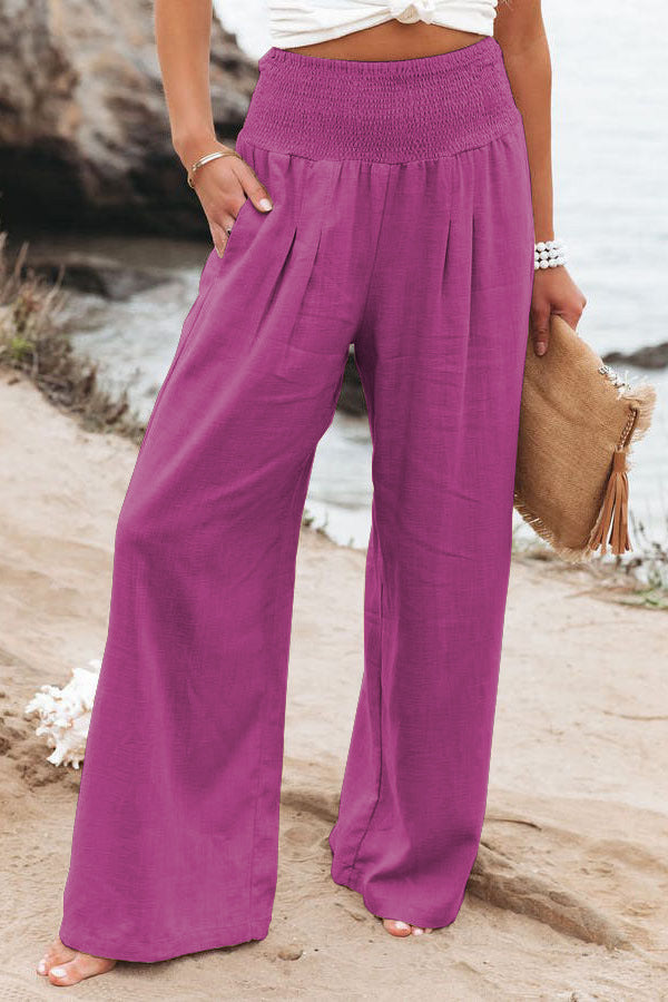 Pantalon Large Smocké Femme