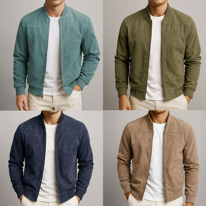 Blouson Zippé Effet Suédine Homme