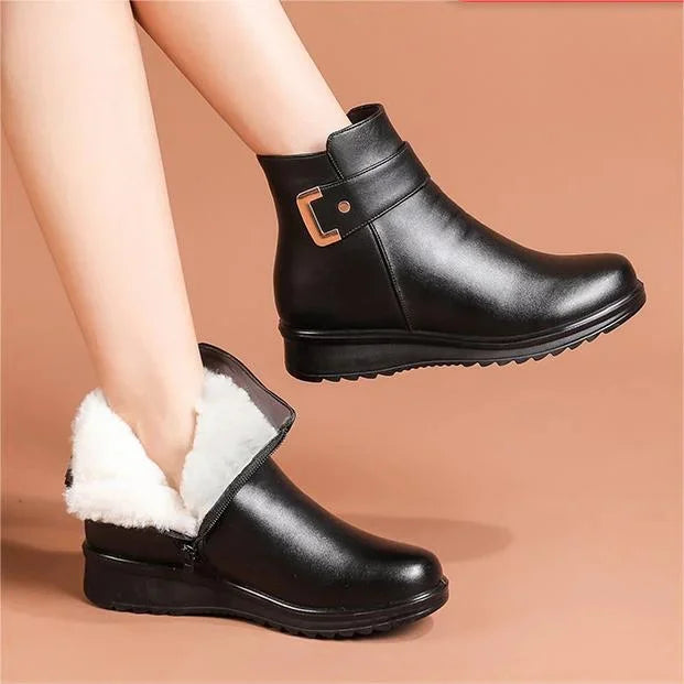 Bottines Fourrées à Bride Femme