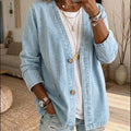Cardigan En Jean Boutonné Sans Col Femme