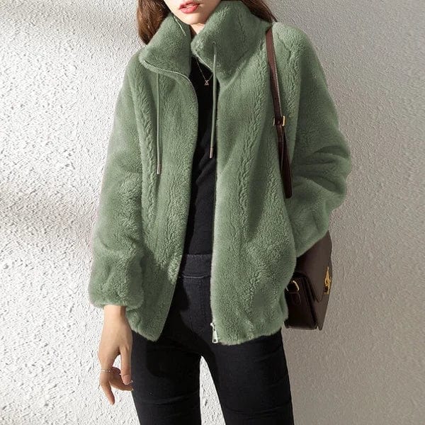 Veste Courte Zippée À Col Montant Femme