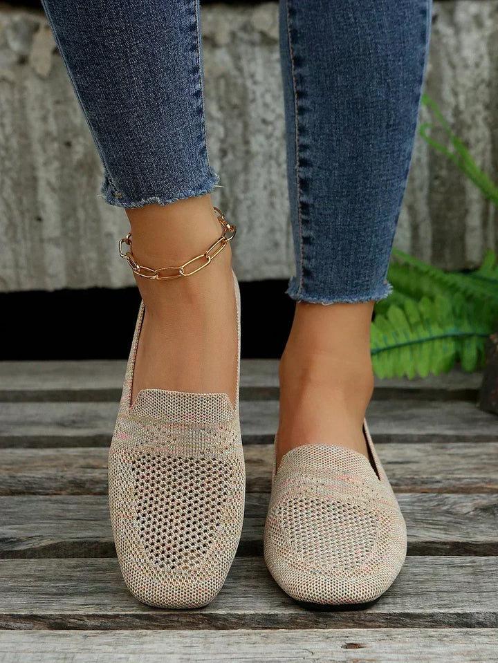 Ballerines En Maille Bout Carré Femme
