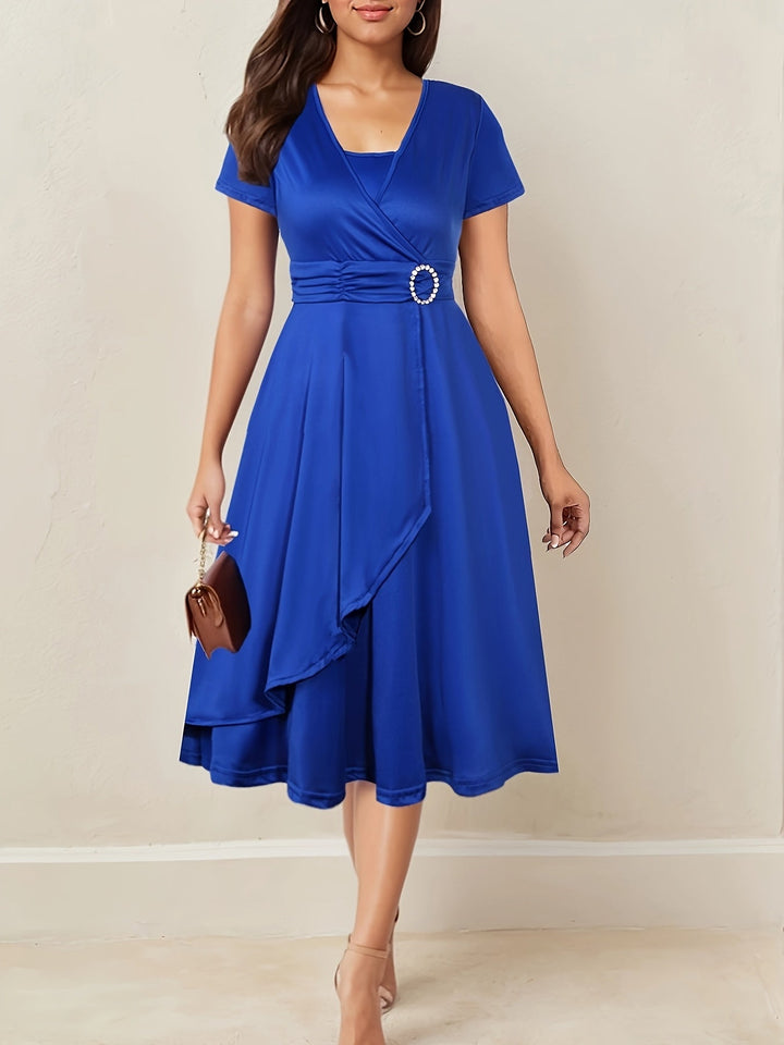 Robe Midi Cache-Cœur Ceinturée Femme