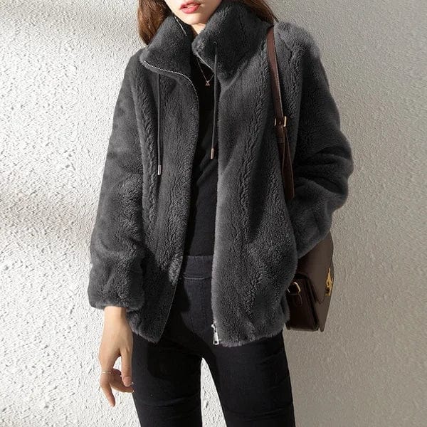 Veste Courte Zippée À Col Montant Femme