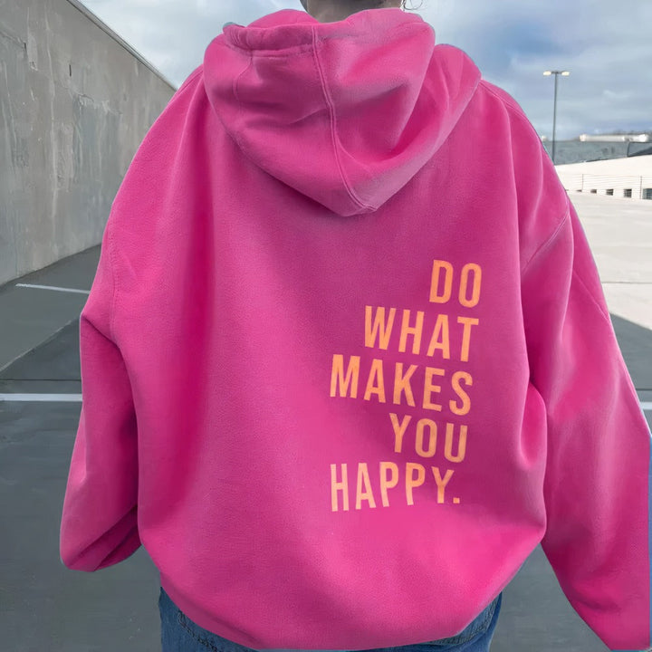 Sweat à Capuche Imprimé Dos Femme