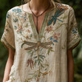Women's Loose Embroidered Blouse