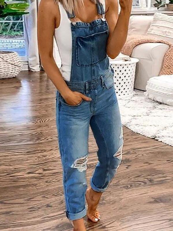 Salopette en Jean Décontractée Femme