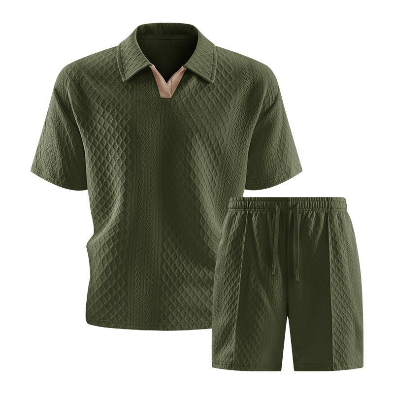 Ensemble avec Polo Texturé et Short Homme