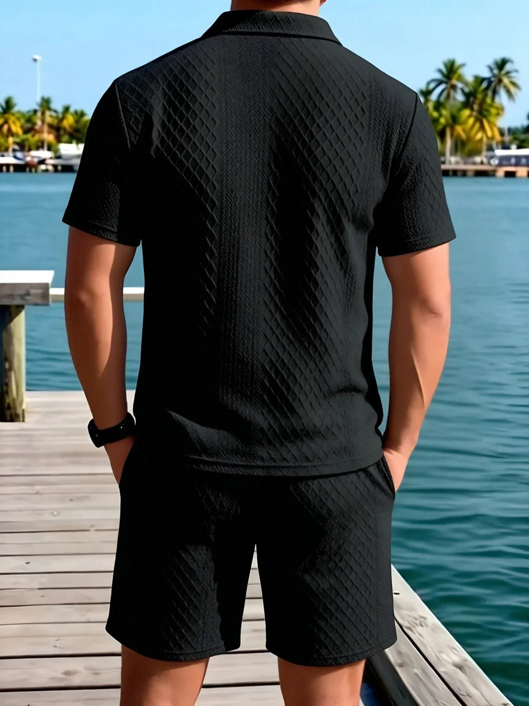 Ensemble avec Polo Texturé et Short Homme