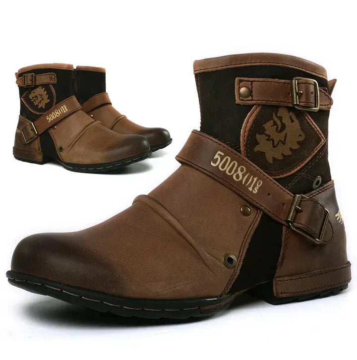 Bottines à Brides Style Motard Homme