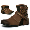 Bottines à Brides Style Motard Homme