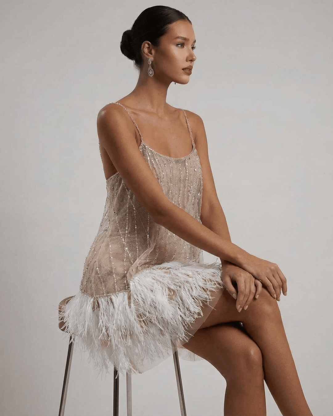 Robe Courte Pailletée Femme