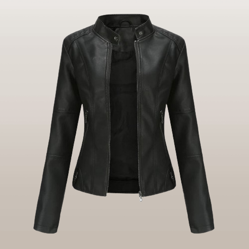 Veste Courte Zippée à Col Montant Femme