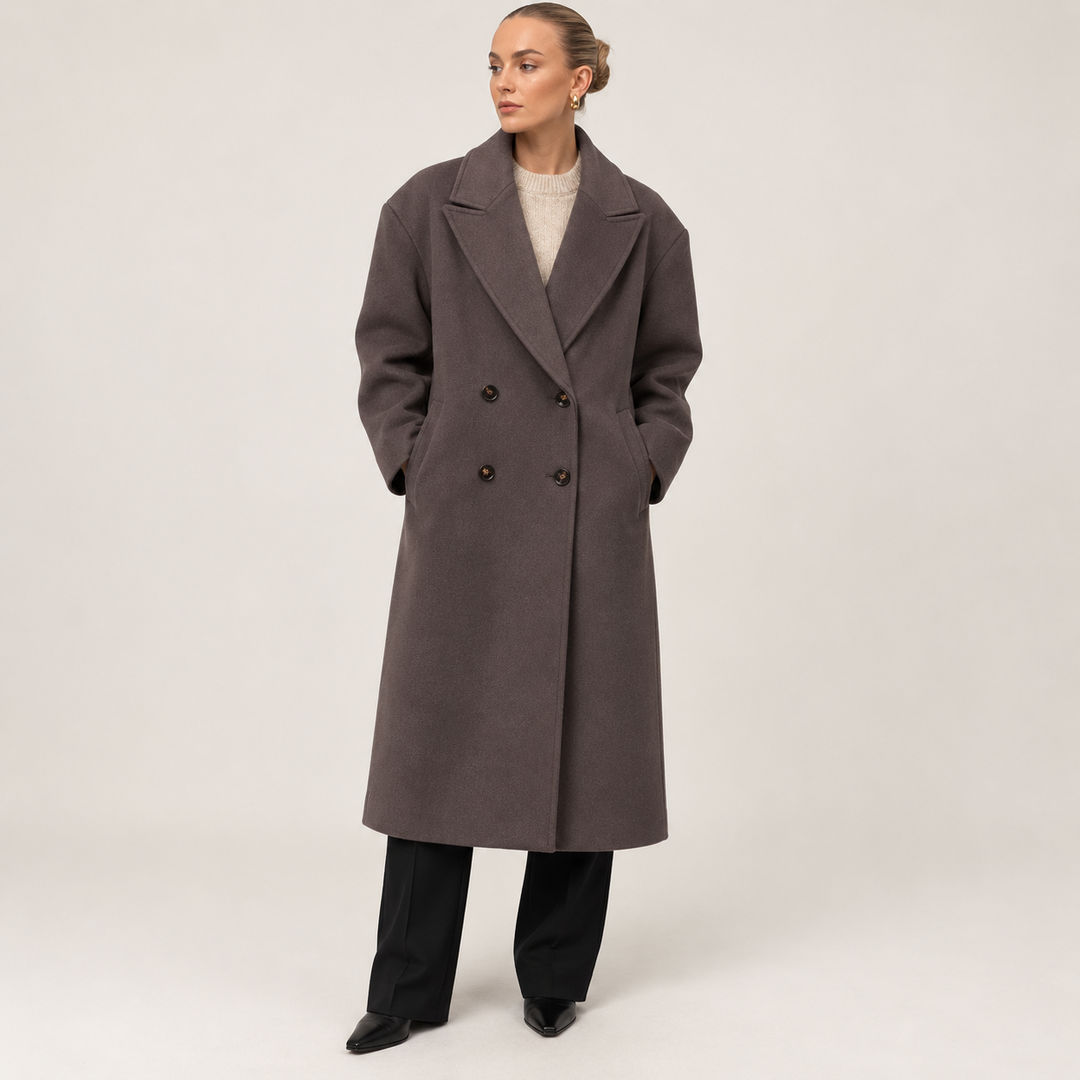 Manteau Long à Double Boutonnage Femme