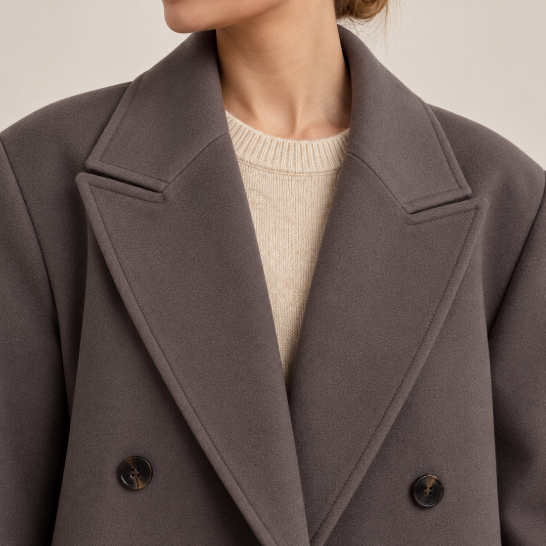 Manteau Long à Double Boutonnage Femme