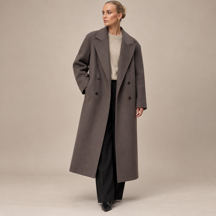 Manteau Long à Double Boutonnage Femme
