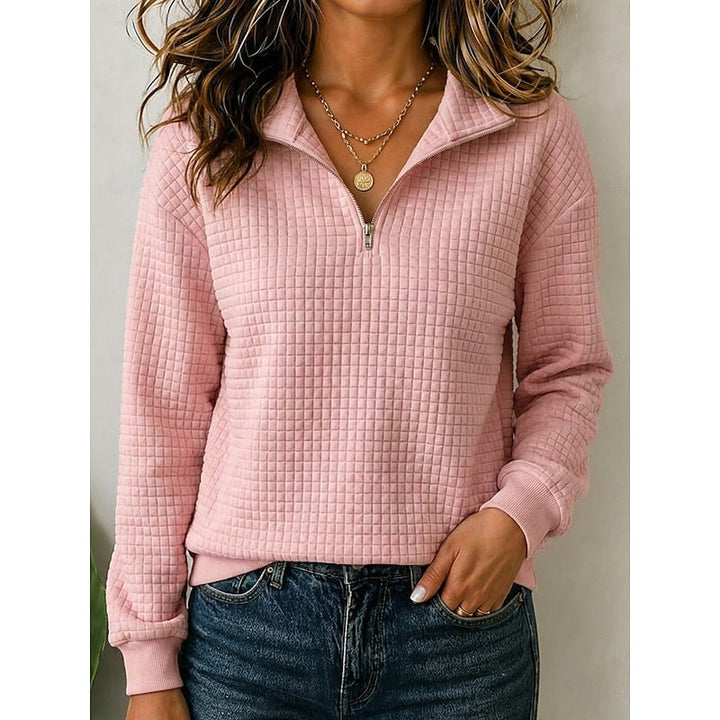 Pull à Col Zippé et Manches Longues Femme