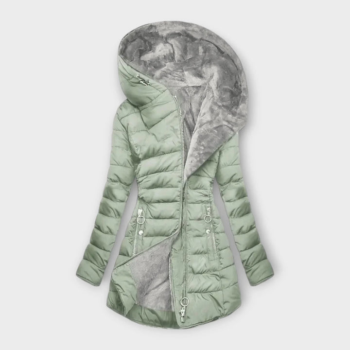 Doudoune Mi-Longue à Capuche Doublée Femme