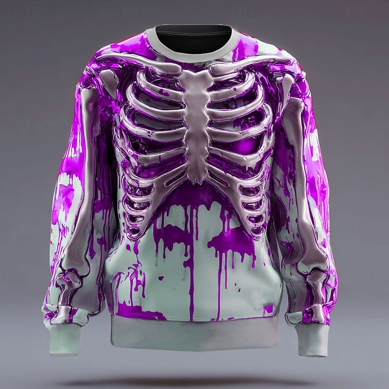 Sweat Halloween Squelette Manches Longues Homme