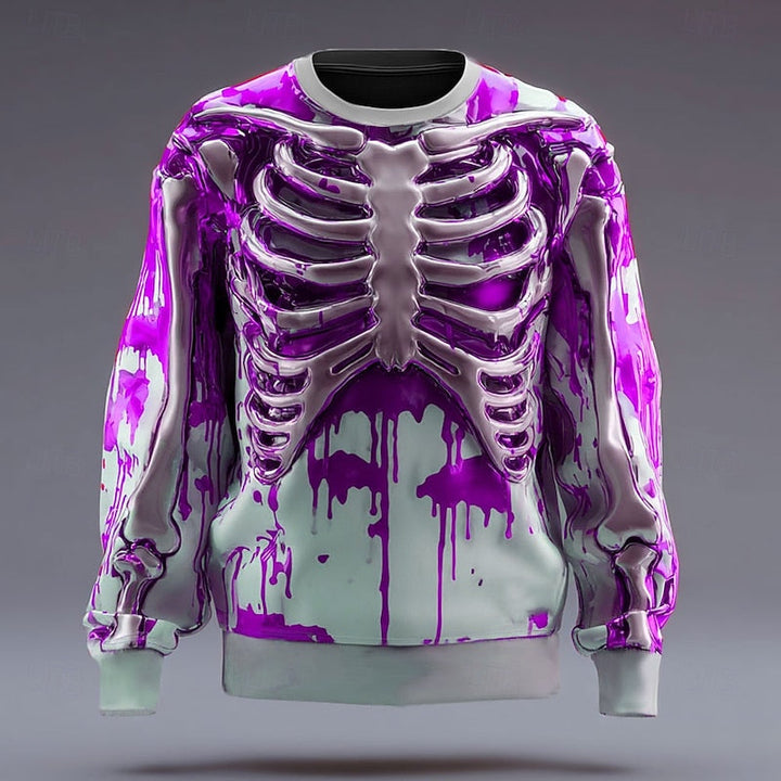 Sweat Halloween Squelette Manches Longues Homme