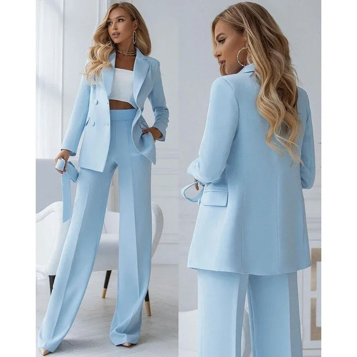 Tailleur avec Blazer et Pantalon Large Femme