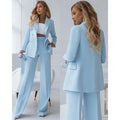Women's Suit with Blazer and Wide-Leg Trousers