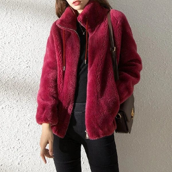 Veste Courte Zippée À Col Montant Femme