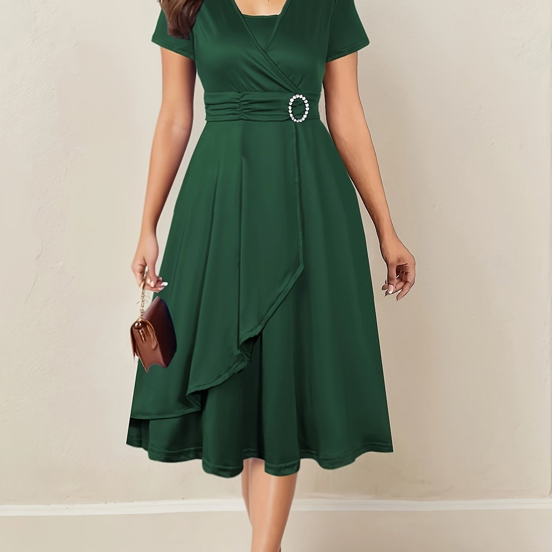 Robe Midi Cache-Cœur Ceinturée Femme