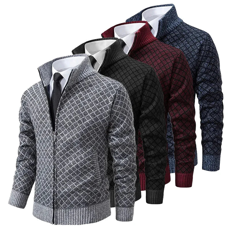 Cardigan Zippé à Col Montant Homme