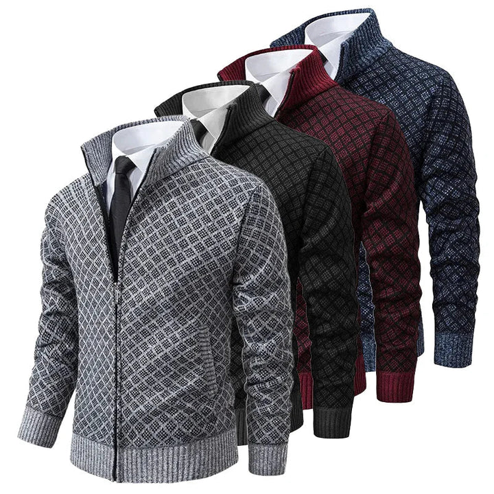 Cardigan Zippé à Col Montant Homme